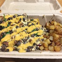 Large black bean scramble with Yukon Gold potatoes at Rabbits Cafe in Portland