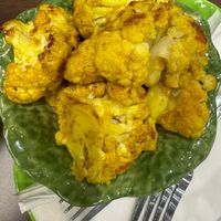 Curried cauliflower side #Veganuary at Rabbits Cafe in Portland