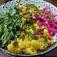 Chick pea bowl at Rabbits Cafe in Portland