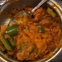 Hari Merch ? (Bell peppers and potato) Yummy! at Taj Mahal in Calgary