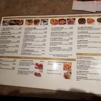 Very bad photo of the menu at Indra's Curry House in North Bay