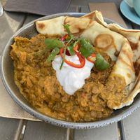 Lentil and pumpkin Dahl with coconut yogurt. Soooo tasty.  at Coffee Cat on Kings in Caloundra