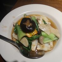 Crispy rice noodles in fermented bean sauce at Hum Vegetarian - District 1 in Ho Chi Minh City