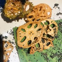 Crispy fried lotus sesame chips at Hum Vegetarian - District 1 in Ho Chi Minh City