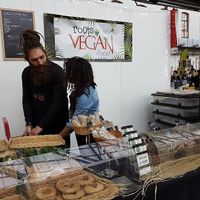 Stall at Veggieworld, Brussels, nov 2018 at Roots Vegan Food in Eperlecques
