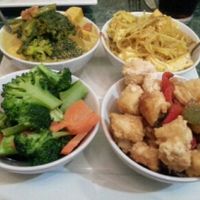 entrée course (1) of the 3 course vegetarian meal, curry noodles, etc. at Indo in Keego Harbor