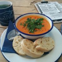 awesome soup - sweet potato and lime at Velo Domestique in Bournemouth