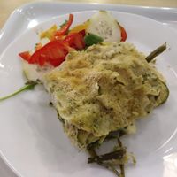 light lunch from the buffet - lasagna and salad, this came to just under 6 euros at Canape Incontro in Bologna