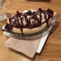 Banana Split with Strawberry Ice Cream  at Rawlicious Ottawa in Ottawa