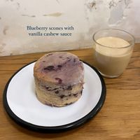 The sauce is too sweet, would be better with a yoghurt style one (more similar to cream cheese/other traditional condiments). Scone is almond based and therefor very heavy.  at Wild & The Moon - rue Charlot in Paris