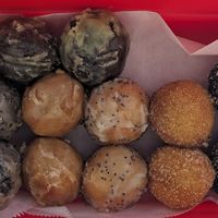 Cookies & Cream, Matcha Chocolate, Maple, Lemon Poppyseed, Cinnamon Sugar, and Chocolate at Bigwig Donuts in Salem