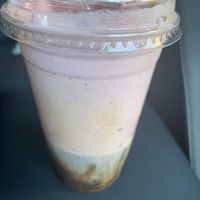 Iced oat strawberry matcha   at Bigwig Donuts in Salem