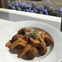 vegan meatballs! at Love Kitchen in Pokolbin