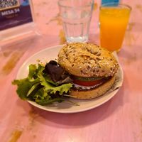 Pesto bagel at Almalibre Acai Bar in Valencia
