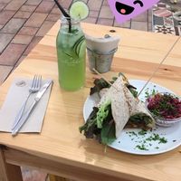 Amazing vegan hot wrap at Almalibre Acai Bar in Valencia
