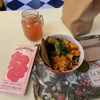 Saag combo and watermelon water  at Le Botaniste - UES in New York City