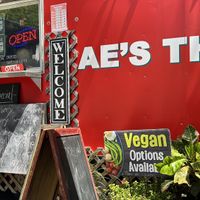 Vegan Options sign!  at Ae's Thai Kitchen - Food Truck in Hana
