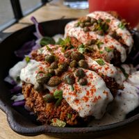 Parsnip "Crab" Cakes at No Bones Beach Club in Seattle