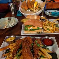 Chicken tenders, bhan mi, fish and chips  at No Bones Beach Club in Seattle