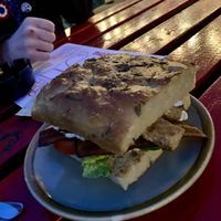 ‘Chicken’ sandwich   at Hyde Park Book Club in Leeds