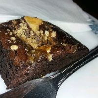 vegan brownie at Hyde Park Book Club in Leeds