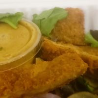 sweet mustard chickless sandwich as a salad at The Butcher's Son in Berkeley