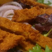 sweet mustard chickless sandwich as a salad at The Butcher's Son in Berkeley