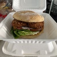 Caesar sandwich with vegan fried chicken   at The Butcher's Son in Berkeley