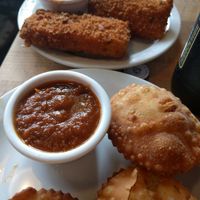 fried ravioli and mozzarella at The Butcher's Son in Berkeley