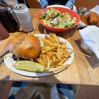 Pulled "pork" sandwich and fries at The Butcher's Son in Berkeley