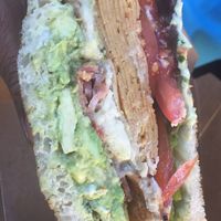 Garlic Chicken Sandwich. I think I added pepper jack to it. Super poppin at The Butcher's Son in Berkeley