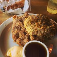 cannoli and a throwback stuffed waffle with fried chicken, 2016  at The Butcher's Son in Berkeley