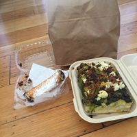 cannoli and a throwback focaccia they used to do, 2016  at The Butcher's Son in Berkeley