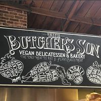 sign over  cashier at The Butcher's Son in Berkeley