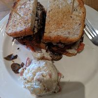 Patty melt w potato salad at The Butcher's Son in Berkeley