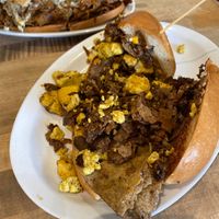 Breakfast brunch with steak and eggs. Chipotle turkey Grinder. Fabulous at The Butcher's Son in Berkeley