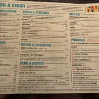 Vegan/Vegetarian Menu 24/01/18 at Las Iguanas in Milton Keynes