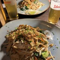 Bandnudeln and opposite is pad chai  at Tata Restaurant in Vienna