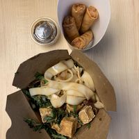 Crispy rolls and caramelized onion noodles at Vu Noodles in Charlottesville