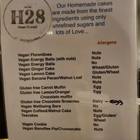 Cakes and snacks menu at House Twenty8 in Sherfield On Loddon