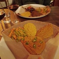 vegan platter with Shiro at Addis Ababa Cafe in West Hindmarsh