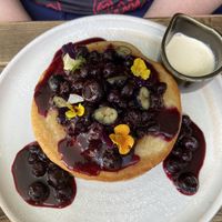blueberry buttercream pancakes  at Mildreds - Kings Cross in North London