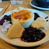 Substantial creme brulee with shortbread at Mildreds - Kings Cross in North London