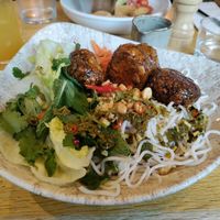 Very spicy noodle salad with tempeh balls. Fantastic. at Mildreds - Kings Cross in North London