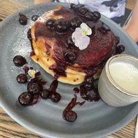 Blueberry pancakes  at Mildreds - Kings Cross in North London