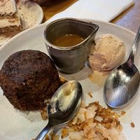 Banana butterscotch pudding was surprisingly good    at Mildreds - Kings Cross in North London