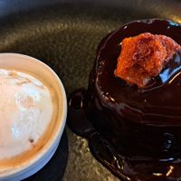 Dark chocolate pudding at Mildreds - Kings Cross in North London