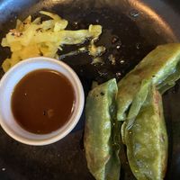 Spinach gyozap  at Mildreds - Kings Cross in North London