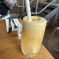 Pineapple, apple, turmeric and ginger juice  at Mildreds - Kings Cross in North London