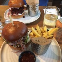 Delicious burger and perfect fries!  at Mildreds - Kings Cross in North London